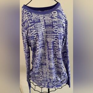 🍋 LULULEMON VINTAGE LONG SLEEVE PURPLE/WHITE INSPO SZ M